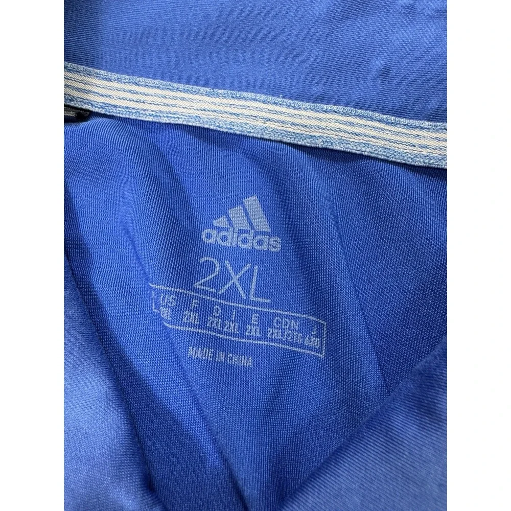 Adidas Men 2XL Golf Polo Shirt Trump National Los Angeles Blue Striped Sport